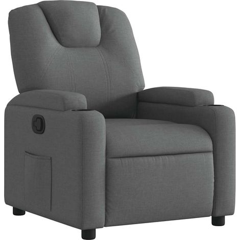Fauteuil relax Fauteuil inclinable en tissu gris foncé (1/5)