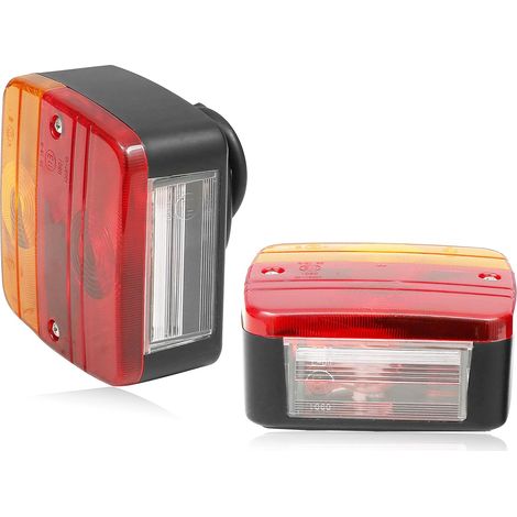 Trailer Tail Light Bulb, 12 V, 2 x 12 V Rear Light Bulb, Trailer Left, Registration Light Lamp for Lorry Caravans Motorhome Van (1/5)