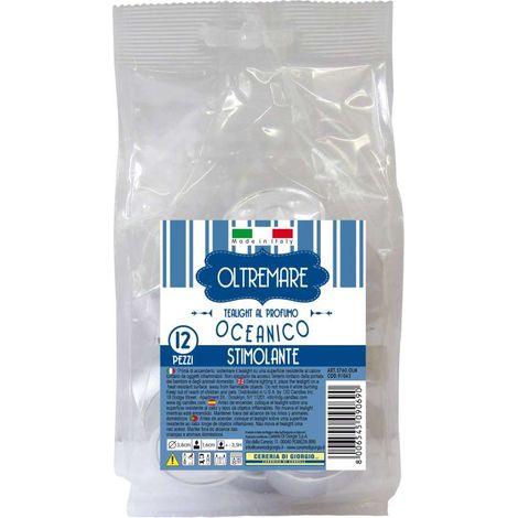 CERERIA DI GIORGIO Tealight Profumate Blu Mare 12 Pz 3.8x3.8x1.6 cm