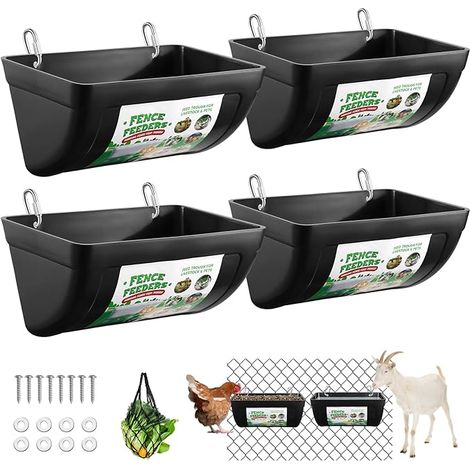 Chicken Coop Fence Feeders, Goat Feed Troughs, Hanging Fence Feeders, Poultry Water Bucket, Duck Feeder (1/4)