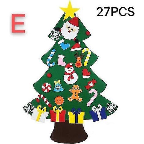 Sapin de Noël en feutrine pour enfants, bricolage, Père Noël, cadeau, décoration de Noël 2024, sapin de Noël, bonne année 2023, style sapin de Noël E (1/5)