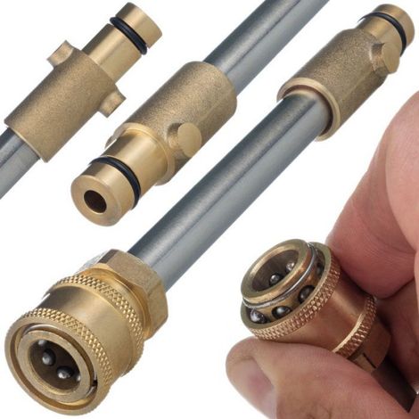 Adaptateur 1/4 QRC Baïonnette - Laiton - 2000 PSI - Pour Nettoyeur Haute Pression - 1 Pièce (1/5)