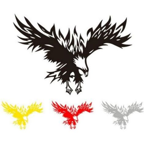 4 Pcs Car Stickers Pull Flower Reflective Decals (Black + Red + Yellow + White) (1/5)