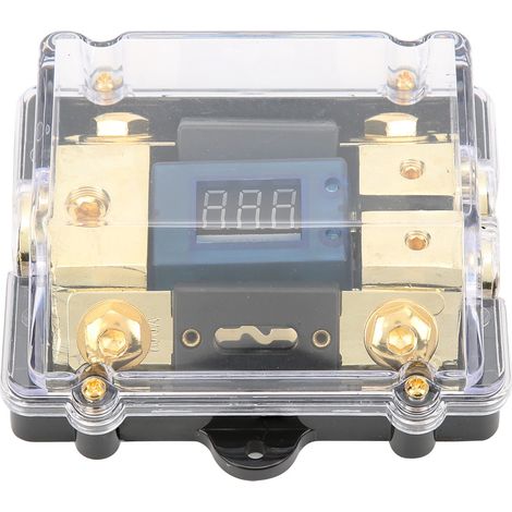 Porte-fusible auto 100A LED numérique 1 entrée 2 sorties pour amplificateur audio, boîtier de fusible voiture (1/5)