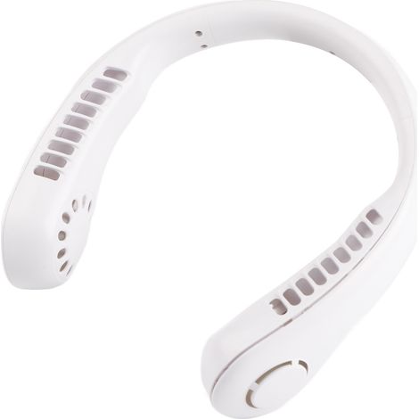 GARRYFIZH Ventilateur de cou USB 3 niveaux, faible bruit, rechargeable, sans lame, longue durée de vie de la batterie, portable pour le shopping, les voyages en plein air, blanc crème (1/5)