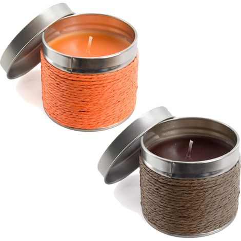 Set di 2 Candele Profumate Arancia e Cioccolato con Contenitori (1/5)