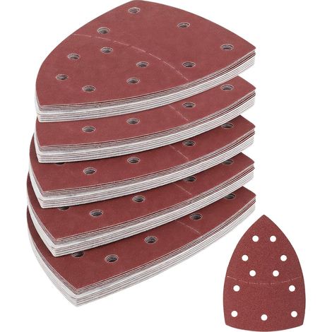 50Pcs Papier abrasif, Grain 40-180, pour Ponceuse Électrique (1/5)