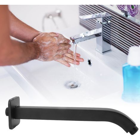 Quadratischer Duscharm aus Messing, Unterputz-Duschrohr, Wand-Duscharm, schwarzes NPT-Gewinde (1/5)