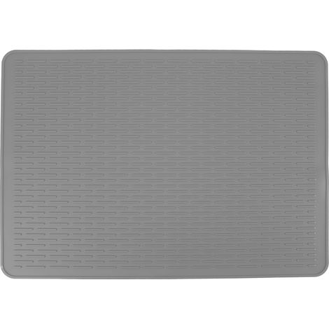 Tapis de séchage en silicone anti-dérapant 71x50 cm Gris résistant à la chaleur 232°C pour cuisine et évier (1/5)