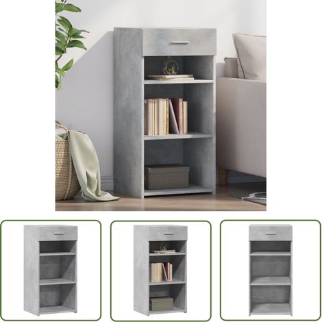 The Living Store Sideboard Betongrau 45x42,5x93 cm Holzwerkstoff - Schreibtisch - Wohnzimmer Dekoration - Sideboard Grau - Holz Sideboard - Regal (1/5)