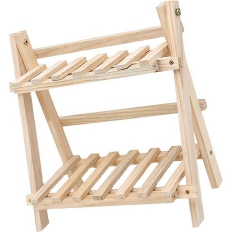 Support de bureau 2 niveaux en bois, étagère à livres décorative, rangement de comptoir pour bureau à domicile (1/5)