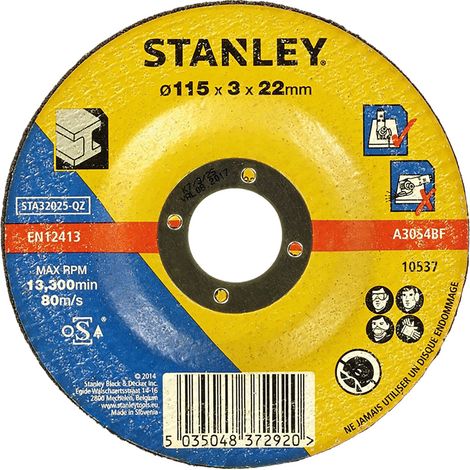 MOLA ABRASIVA PER FERRO 'STA32025-QZ' Ø 115 x 3,2- 5 pezzi - STANLEY