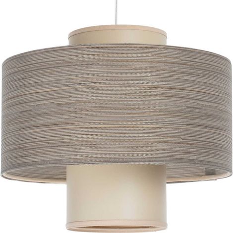 Suspension en jute et lin ambiance naturelle pour chambre enfant - Beige naturel et bois clair (1/5)