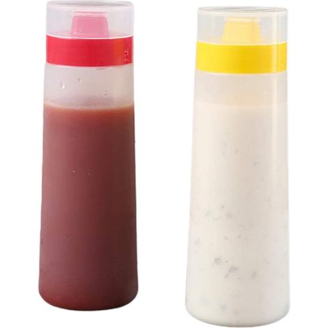 de 2 flacons souples et poreux étanches pour sauces ketchup