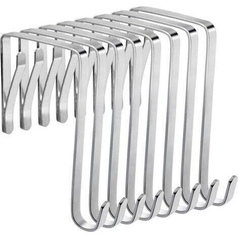 Adjustable Metal Hanging Hook, Set of 8 Adjustable Door Hooks 10 x 5 cm, Fits Interior Doors with a Thickness of 3.6 to 4.9 cm, No Drill Hook (1/4)