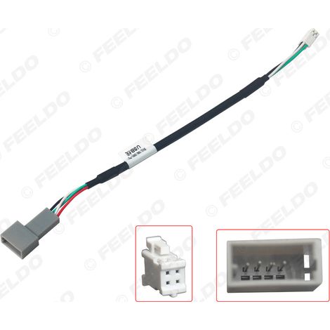Compatible avec les systèmes de navigation Kia KX5/Sorento/Hyundai Sonata : câble adaptateur USB d'origine 4 broches et câble adaptateur grand écran