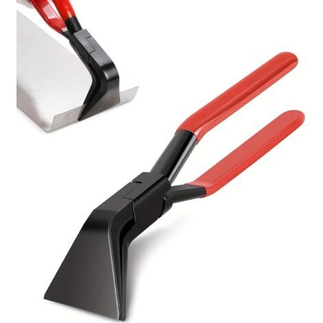 Pince Pliante 45 Degrés, Pince à Plier la Tôle Mâchoire Largeur 60mm Outil de Pliage avec Poignée Antidérapante Outil de Couvreur pour Plier et Lisser la Tôle (Rouge) (1/5)