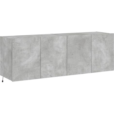 Mobili TV a parete scaffale per televisione multimediale credenza televisione sala da pranzo soggiorno camera da letto e luci a LED 2 pezzi 60 x 35 x 41 cm grigio 020029133