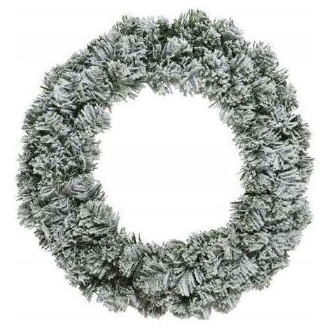 Couronne de Noël décorative avec neige 50 cm