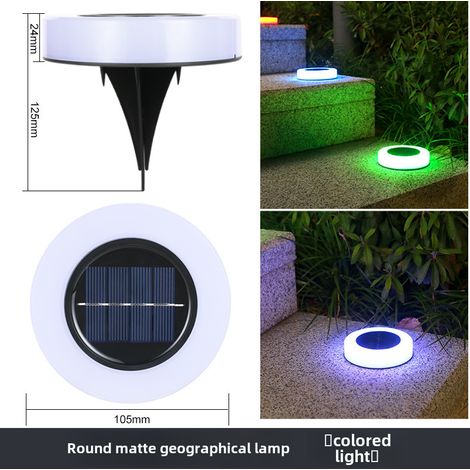 Solarleuchte für den Außenbereich, geeignet für Rasen, Hof oder Garten, LED-Solarleuchte für den Bodeneinbau (runde Solarleuchte mit Nebeleffekt, farbiges Licht, Solarleuchte für den Bodeneinbau) (1/5)