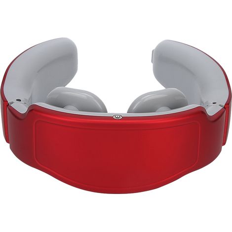 Pulsierendes Nackenmassagegerät, wiederaufladbares Smart-Massagegerät für die Nackenphysiotherapie, 3 Ladeköpfe, rot - AquaForge