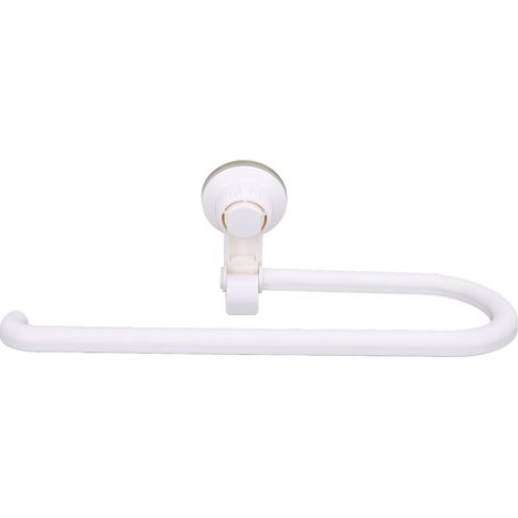 Porte-serviettes à ventouse pour salle de bain, multifonctionnel, sans perçage, étanche, blanc (1/5)