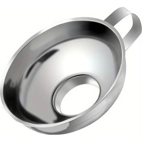 Imbuto per conserve in acciaio inox con manico per barattoli a bocca larga e normali, imbuto a bocca larga per il trasferimento di ingredienti liquidi e secchi, fluido (1/4)