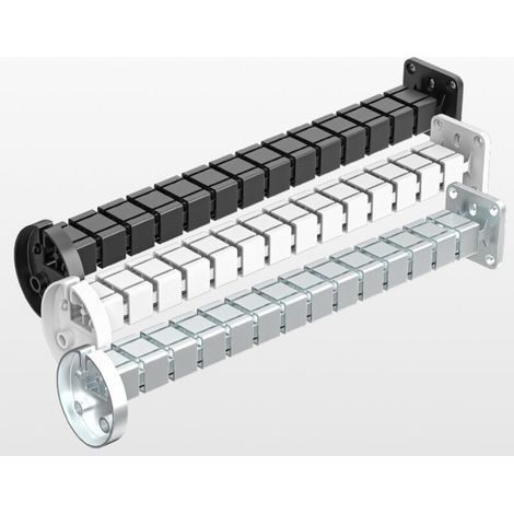 Goulotte de câbles pour bureaux, gestion des câbles, goulotte de 125 cm, chaîne porte-câbles flexible, gestion des câbles pour bureaux, pour bureaux réglables en hauteur et fixes (blanc) (1/5)