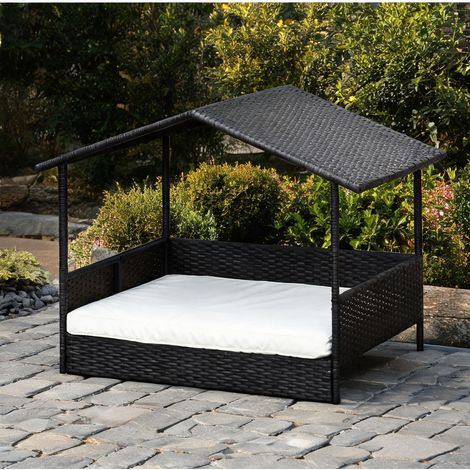 Mobilier de jardin en rotin coloris kaffee-marron 69 x 98 x 70 cm (1/5)