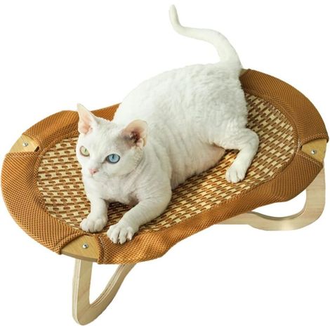 Lit Rafraîchissant en Rotin pour Chats, Lit Suspendu