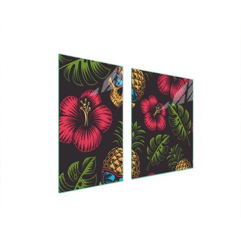 ASSIETTE EN VERRE et PLANCHE À DÉCOUPER 100x52 ANANAS (1/5)