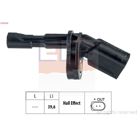 Capteur, vitesse de roue EPS 1.960.008 AUDI 131416 1K0 927 808 1KD 927 808