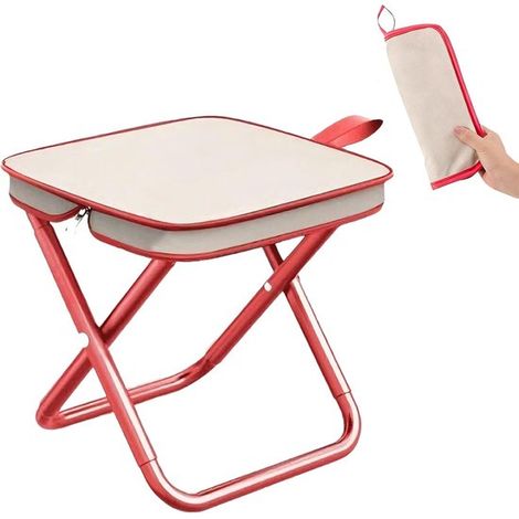 Sgabello pieghevole portatile, sgabello da campeggio pieghevole in stile borsa con borsa per il trasporto, sgabello leggero in lega di alluminio con capacità di carico (1/5)