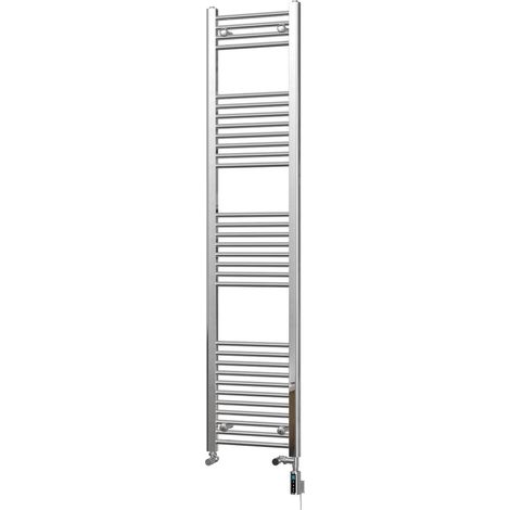 Zennor - Chrome Dual Fuel Towel Rail H1800mm x W400mm Thermostatic WIFI - Straight (1/3)