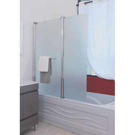 ONDEE - Mamparas de baño PONGO- 120x140X0,4CM - Vidrio templado - acabado cromado (1/5)