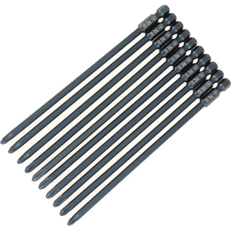 10-teiliges Kreuzschlitzschraubendreher-Bit-Set aus S2-Stahl (PH2), 1/4-Zoll-Sechskantschaft, Länge 150 mm (1/5)