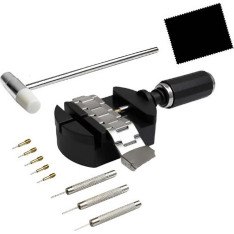 Chasse Goupille Montre - Outil Retrait Bracelet - Réglage Ajustement Maillons Horlogerie - Kit Réparation Montre avec Poinçons et Goupilles de Rechange - 10 Pièces
