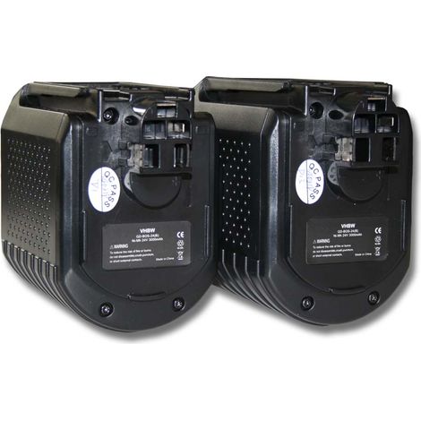 vhbw 2x Batterie compatible avec Bosch BTI BHE 24VRE, GBH 24VFR, 11225VSR, 11225VSRH, 0 611 260 539 outil électrique (3000 mAh, NiMH, 24 V)