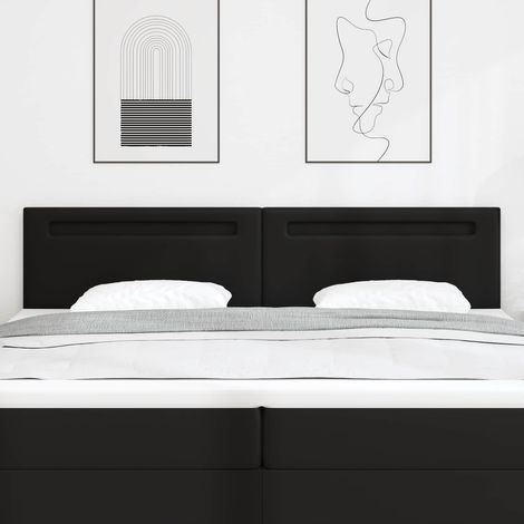 LED Kopfteil Schwarz 200 cm Kunstleder (1/5)
