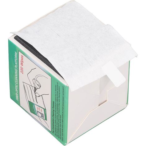 Lingettes nettoyantes pour fibres optiques, 220 feuilles, nettoyantes sans poussière pour fibres optiques. (1/5)