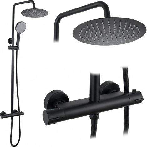 Duschset Ohne Auslauf Mit Thermostat Rea Lungo Black