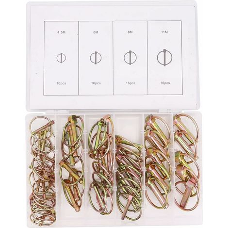 Pin-Clip, 50 Stück, 4 Größen, Sortiment an Pin-Clips für landwirtschaftliche Traktoranhänger