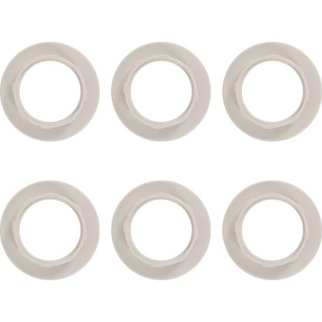 Lot de 6 bagues d'adaptation E14 en plastique avec abat-jour blanc et douilles pour lampe de table - Support à verrouillage par rotation (1/5)