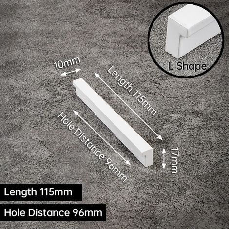 (L-96 mm, lot de 2) Poignées de meuble blanches en alliage d'aluminium, accessoires de quincaillerie (1/3)