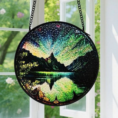 Capteur de Soleil en Vitrail Décoration Spirituelle pour Maison 9cm (1/4)