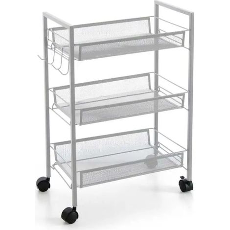 Carrito de metal 3 estantes 45x27x63