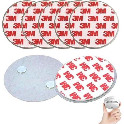 5 Rauchmelder, Magnethalterung für Melder, selbstklebende Magnetplatte für angeschlossenen Rauchmelder, Durchmesser 70 mm, selbstklebende Magnethalterungen - (1/5)