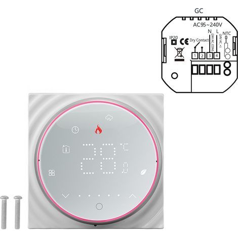 Thermostat sans fil écran LED précision de contrôle haute température Programmable intelligent pour chauffage électrique domestique AC 95 à 240V (1/5)