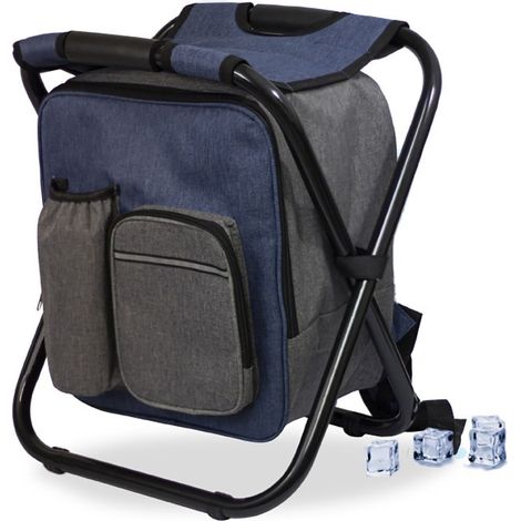 Nevera tipo taburete, 20 l, diseño bicolor, 35 x 28,5 x 42 cm