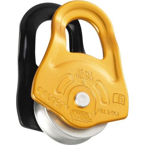 Petzl – Poulie ultra-compacte P52A – Réa de 25 mm pour cordes 7-11mm – Charge max 5 kN – Certifiée CE EN 12278
